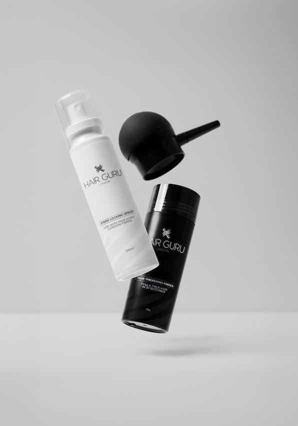 hair guru london starter set fibres locking spray pump