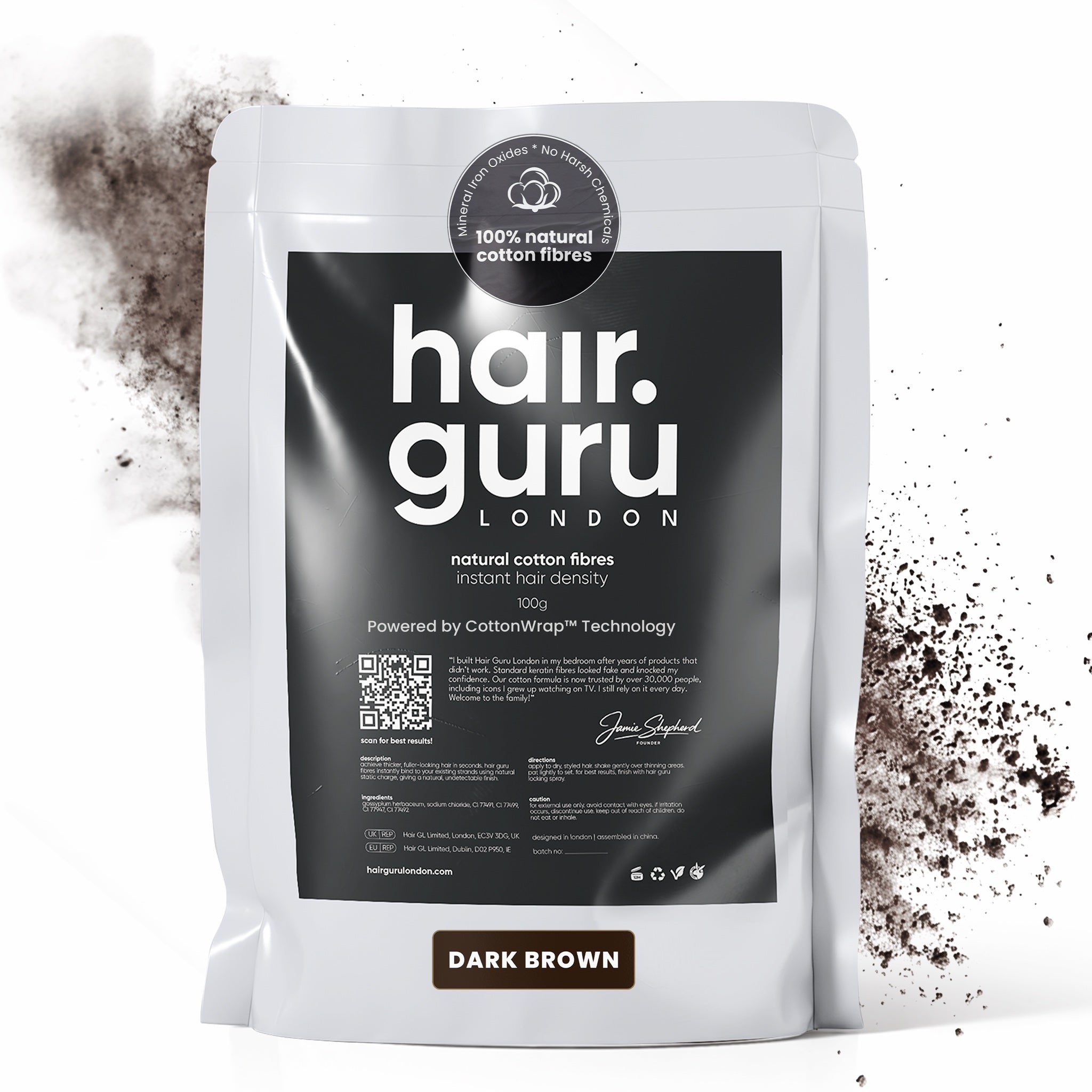 Hair Guru London Hair Fibres 100g Bottle 01 - Hair Fibres Refill Pouch 100g