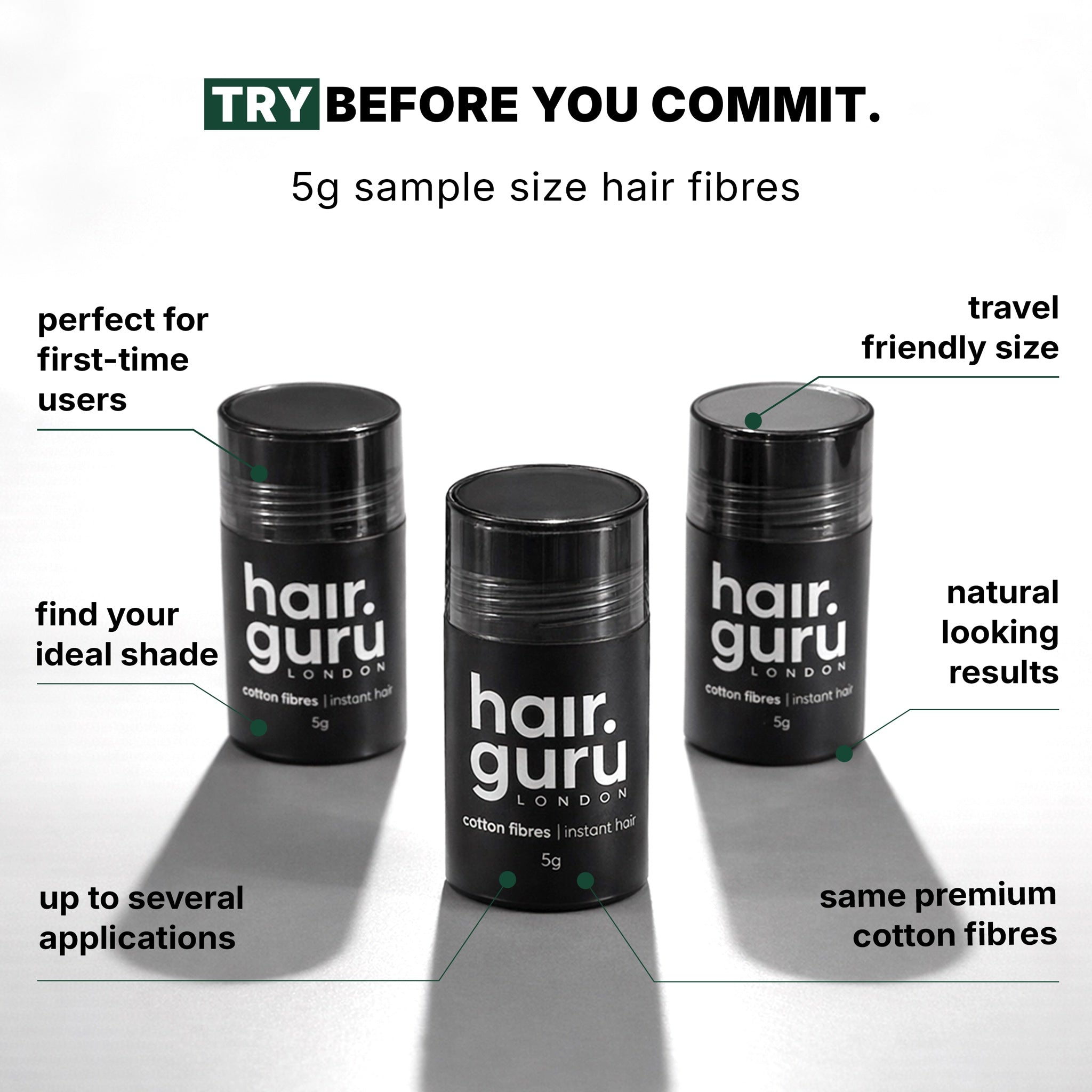 Hair Guru London Hair Fibres 5g Dark Brown 06 - Sample Size Hair Fibres 5g