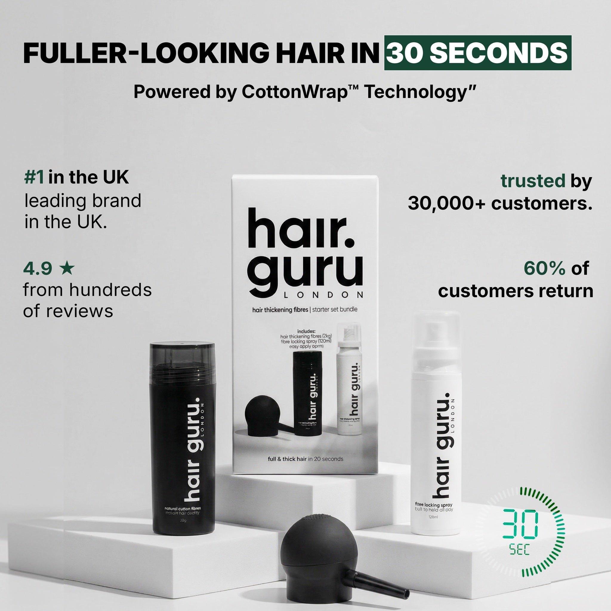 Hair Guru London Starter Set Bundle 03 - Hair Fibres Starter Set Bundle