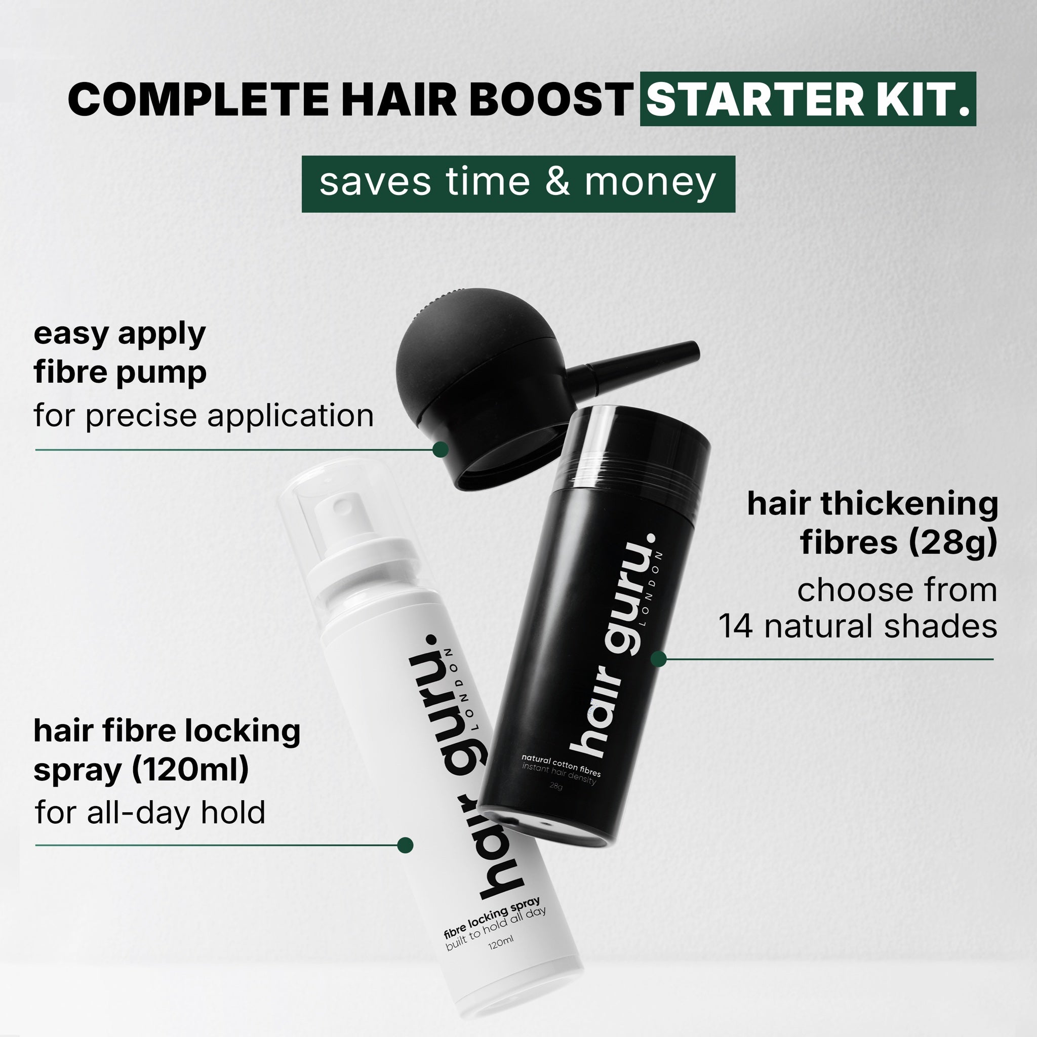 Hair Guru London Starter Set Bundle 05 - Hair Fibres Starter Set Bundle