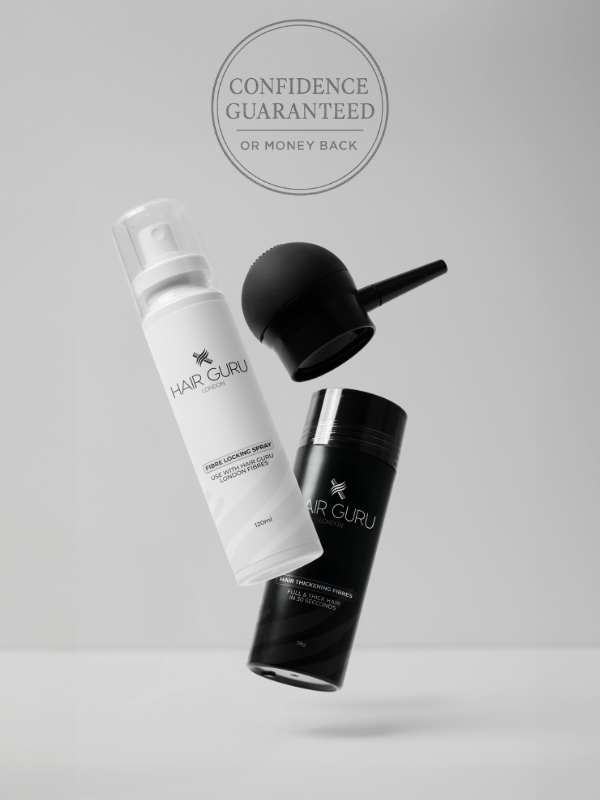 hair guru london starter set fibres locking spray pump